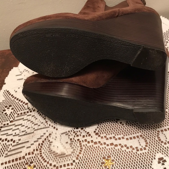 MICHAEL Kors Wedge Heels Ankle Boots Sz 9.5 - Picture 5 of 9